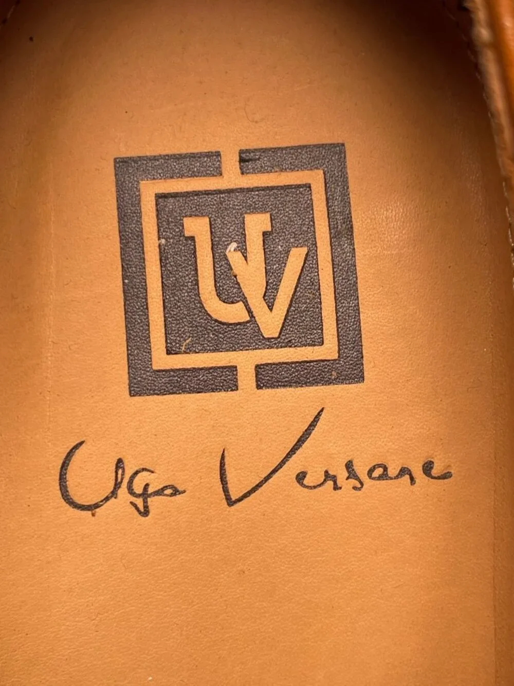 UGo Vasare Williams Green/Caramel Calfskin Oxford Shoes W/Dust Bags Men's Size 8